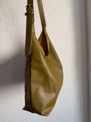 Bolso de hombro piel sintética verde