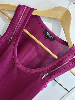 Top Morgan Fucsia Cremalleras Talla M