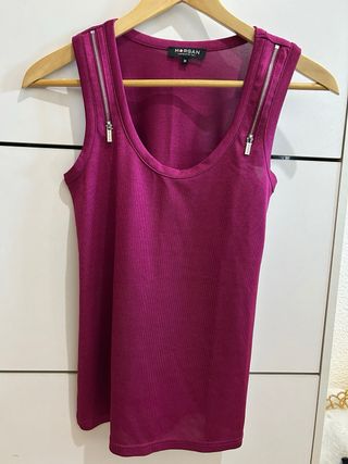 Top Morgan Fucsia Cremalleras Talla M