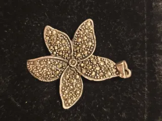 Colgante Plata Flor Marcasita
