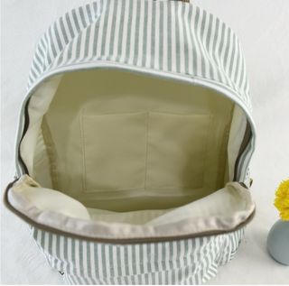 Mochila Bags Garden Algodón Rayas Rosas y Blancas