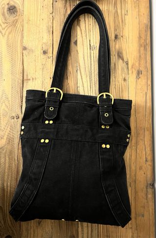 Borsa Diesel nera in denim