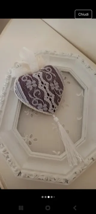 Sfera e cuore shabby chic in velluto