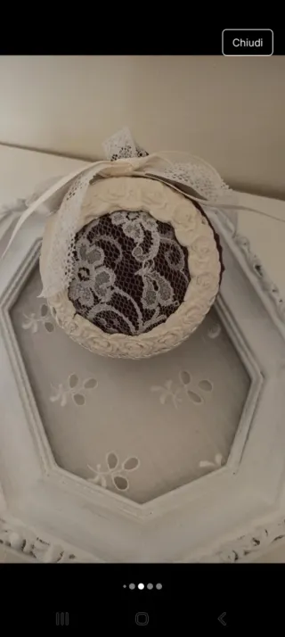 Sfera e cuore shabby chic in velluto