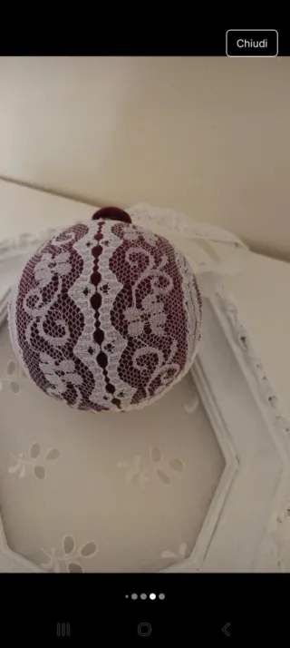 Sfera e cuore shabby chic in velluto