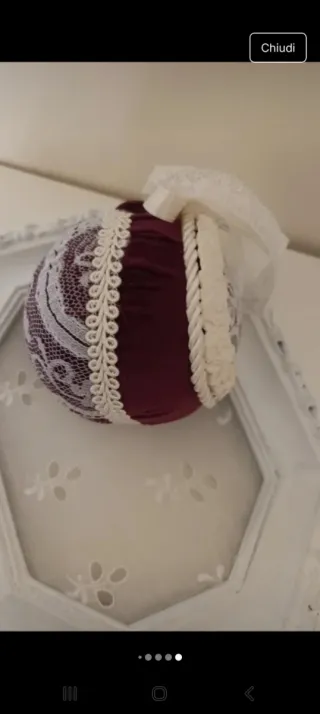 Sfera e cuore shabby chic in velluto