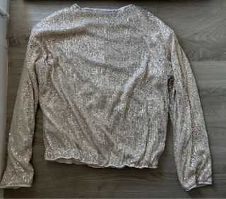 Chaqueta lentejuelas doradas y plateadas