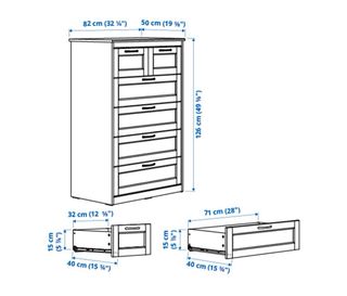Cómoda blanca de madera