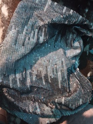 Bolso de lentejuelas gris/ plateado