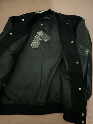 Chaqueta Chrome Hearts Negra mangas Piel