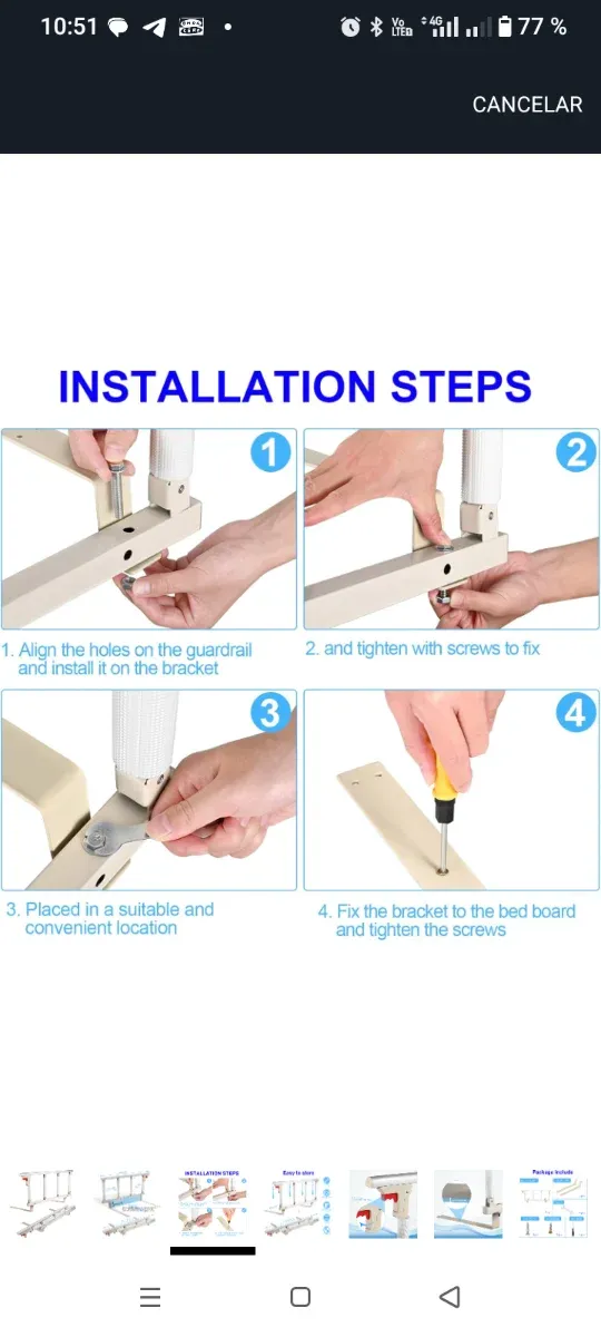 Ringhiera ribaltabile per letto