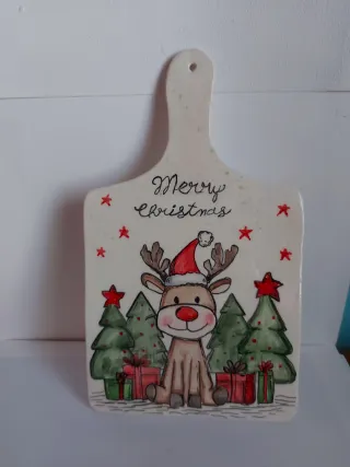 Tagliere Ceramica Natale Renna