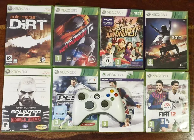 🇪🇦 Lote Mando blanco + 8 Juegos Xbox 360