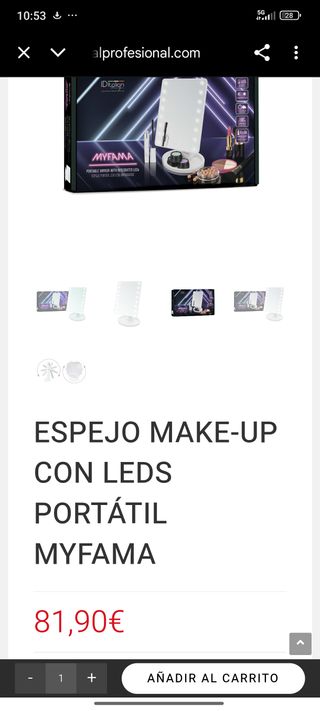 Espejo maquillaje led