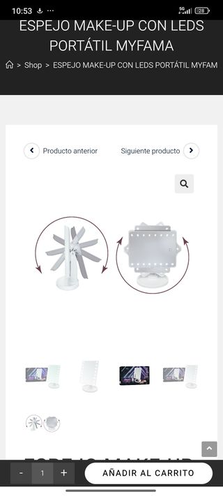 Espejo maquillaje led