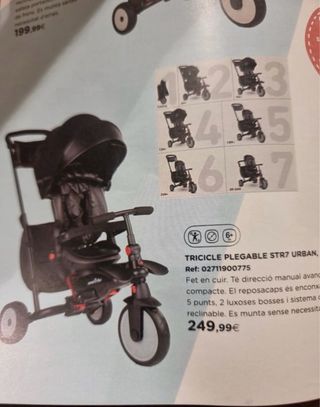 Triciclo bebé reclinable y plegable