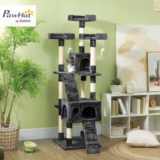 Albero Tiragraffi per Gatti con 3 Posatoi, 2 Caset