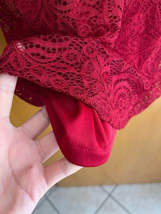 Abito JENNYFER Bordeaux Pizzo Taglia M