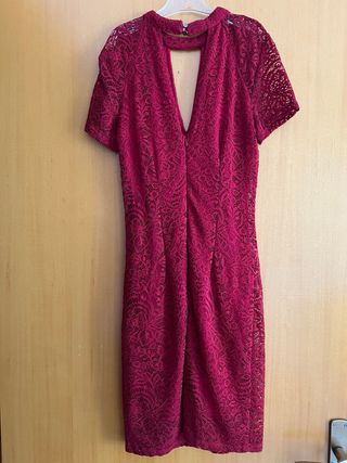 Abito JENNYFER Bordeaux Pizzo Taglia M