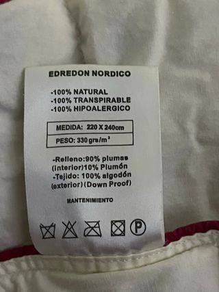 Edredón Pluma/Plumón Cama 150