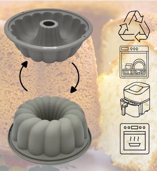 3 Moldes de bizcocho gris + 3 paletas y pinceles