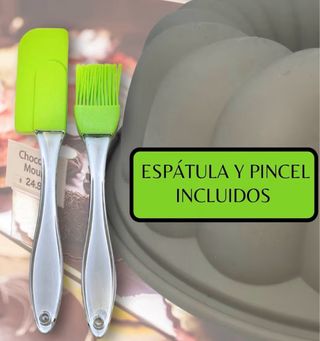 3 Moldes de bizcocho gris + 3 paletas y pinceles