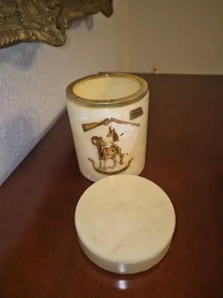 Juego de fumador antiguo de mármol