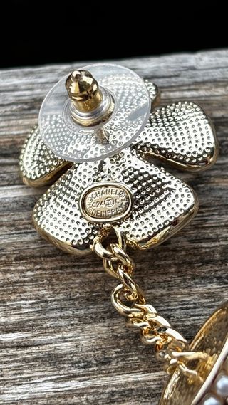 Pendientes Chanel Flor Perla y Diamantes