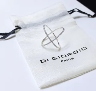 Anillo Di Giorgo Cruzado con Circonitas. Nuevo