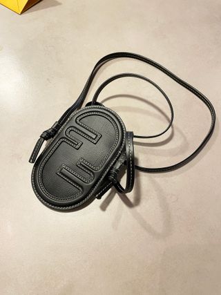 Black Leather Fendi O´Lock Phone Pouch