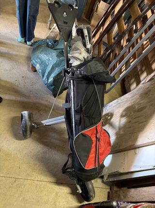 Carro de golf con bolsa