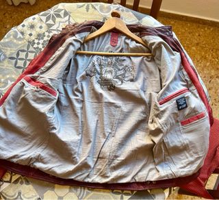 Chaqueta Cuero Granate Degradado