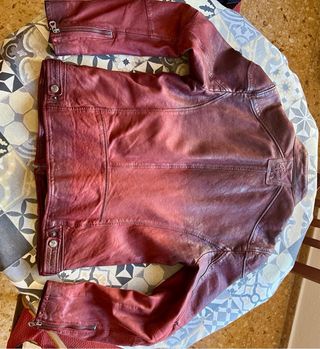 Chaqueta Cuero Granate Degradado