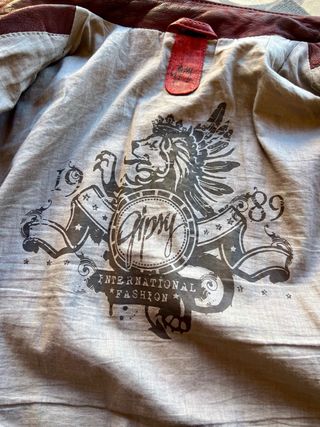 Chaqueta Cuero Granate Degradado