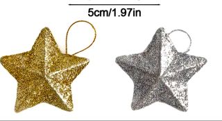 Lote 24 Estrellas Doradas Adorno Árbol Navidad