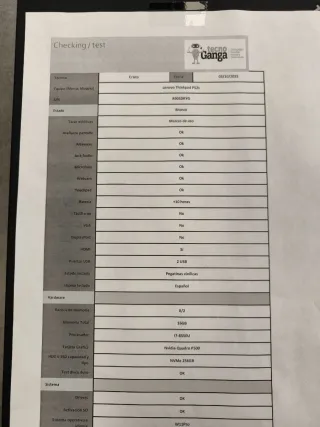 Portátil Lenovo P52 i7 16GB Nvidia P500 W11p