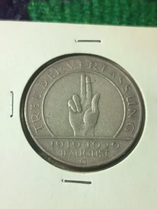 Moneda Alemania3 marcos 1929 G