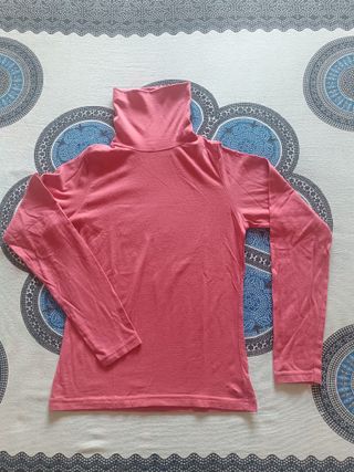 Jersey cuello alto rosa