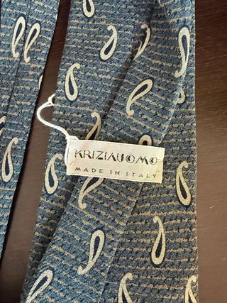 Corbata Krizia Uomo Paisley Azul Beige