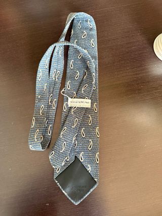 Corbata Krizia Uomo Paisley Azul Beige