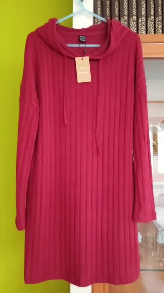 Vestido suéter SHEIN Frenchy burdeos