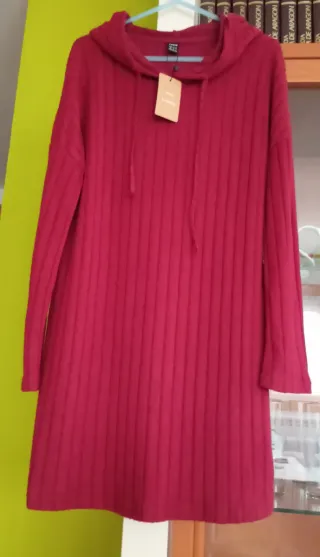 Vestido suéter SHEIN Frenchy burdeos