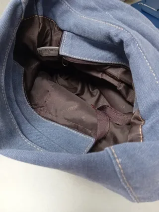 Mochila tela DOUGUYAN azul y beige