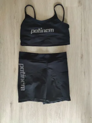 Conjunto deportivo patinaje patinem, negro
