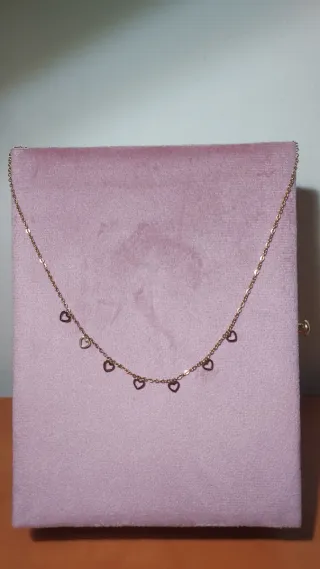 Colgante Corazones Acero Dorado