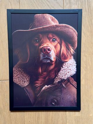 Stampa A4 cane elegante vintage – con cornice