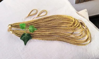 Collar Abalorios Dorados