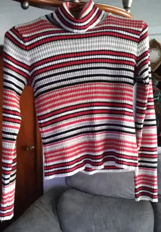 Jersey cuello alto rayas mujer Talla S
