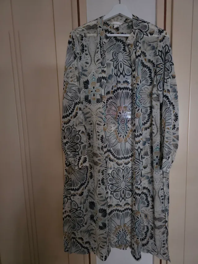 Camisa larga estampada