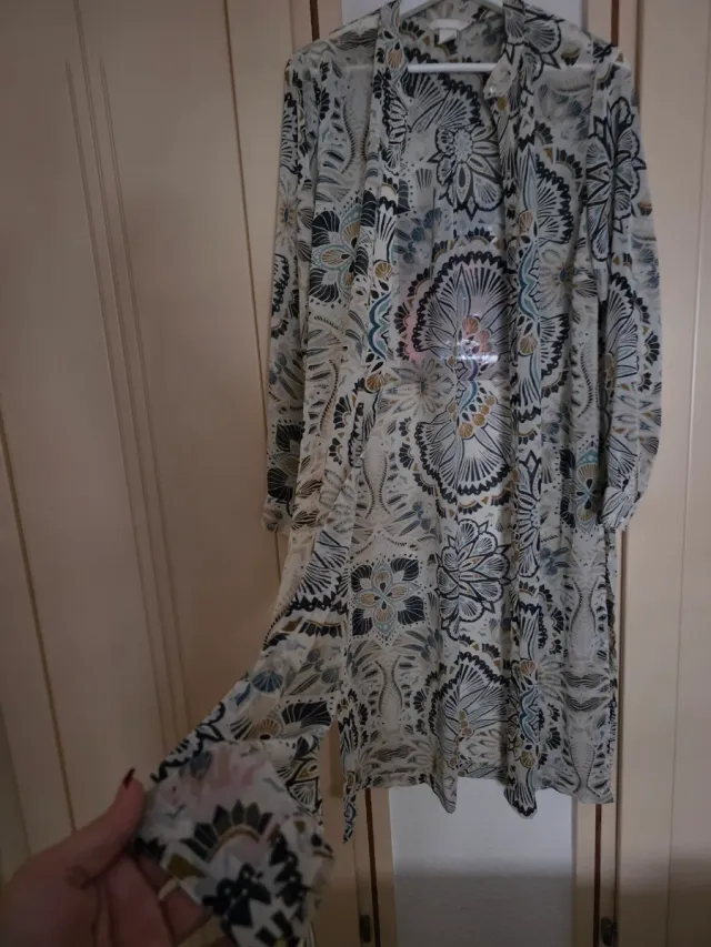 Camisa larga estampada